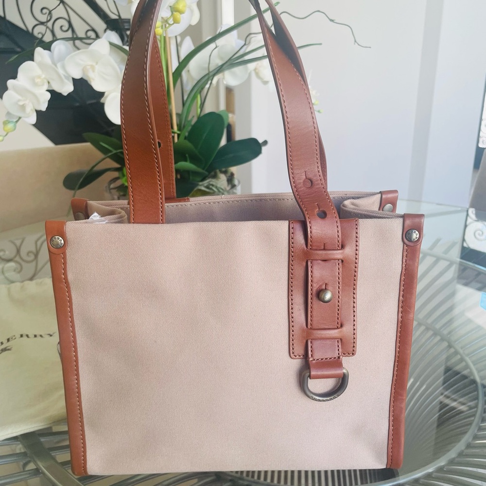 Burberry Nova Check Tan, Canvas and Leather Tote with Dust Cover. Authentic. - Picture 2 of 16